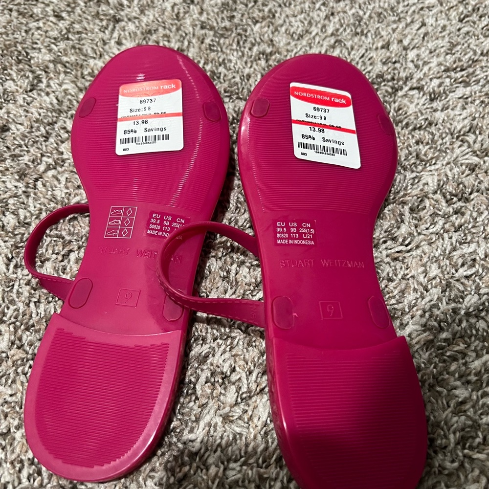 Stuart Weitzman hot pink sandals